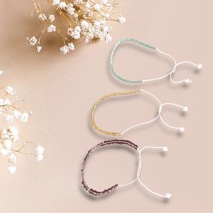 Adjustable Handmade Beaded Bracelet Trio